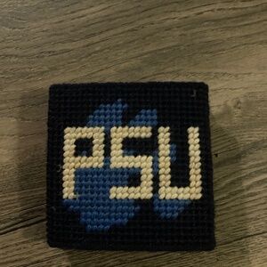Set of four Penn State University plastic canvas